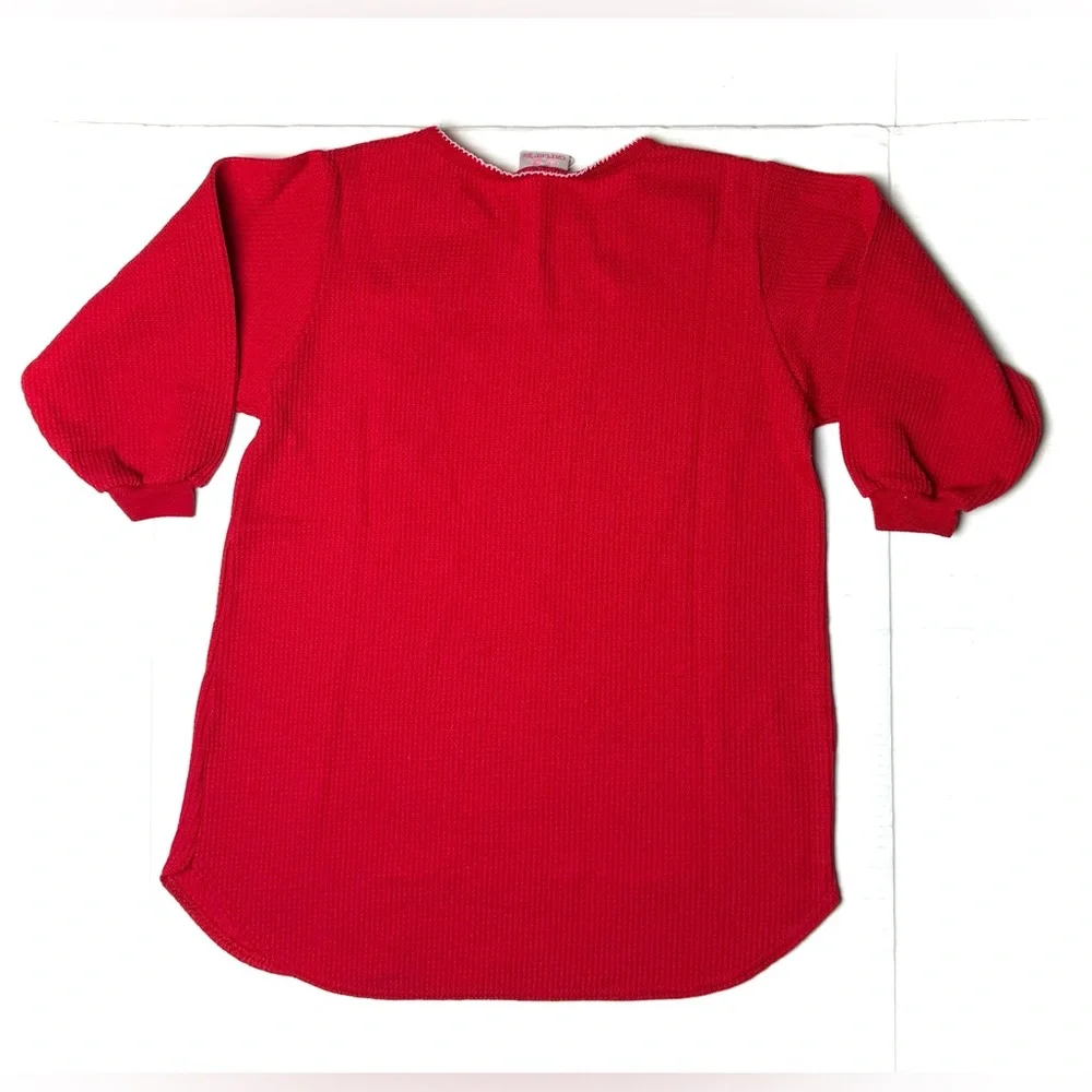 Vintage Carters Girls Small 4 /‎ 5 Red Thermal Nightgown Night Shirt Snowman 90s